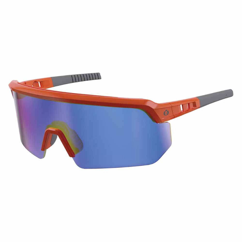 Ergodyne 55022 AEGIR-AFASM Orange Frame Blue Mirror Lens Anti Scratch Anti Fog Safety Glasses - 8