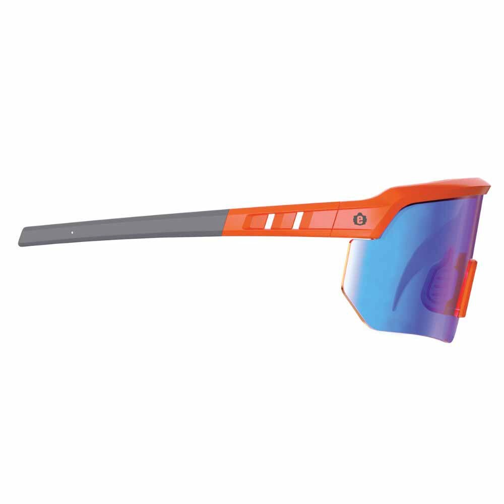 Ergodyne 55022 AEGIR-AFASM Orange Frame Blue Mirror Lens Anti Scratch Anti Fog Safety Glasses - 11