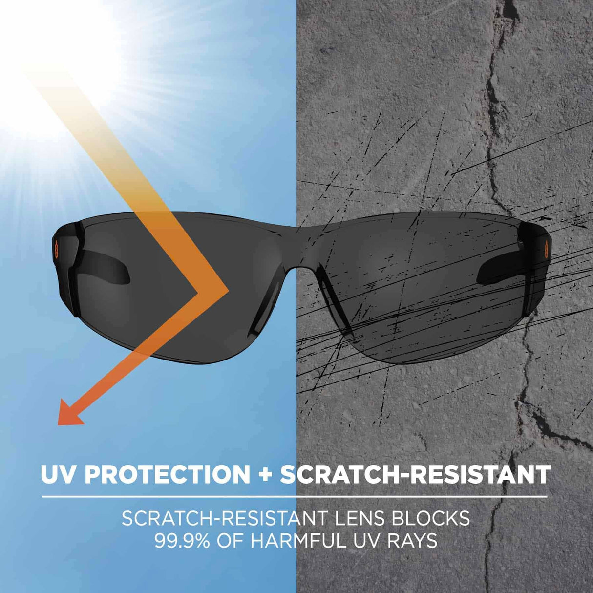 Ergodyne 59130 SAGA Smoke Lens Matte Black Frameless Safety Glasses - 8