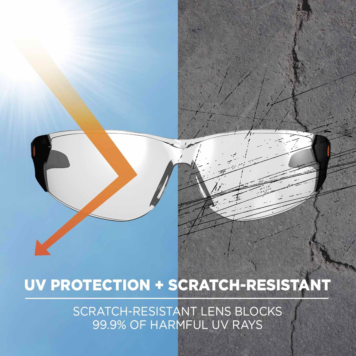 Ergodyne 59180 SAGA In/Outdoor Lens Matte Black Frameless Safety Glasses - 8