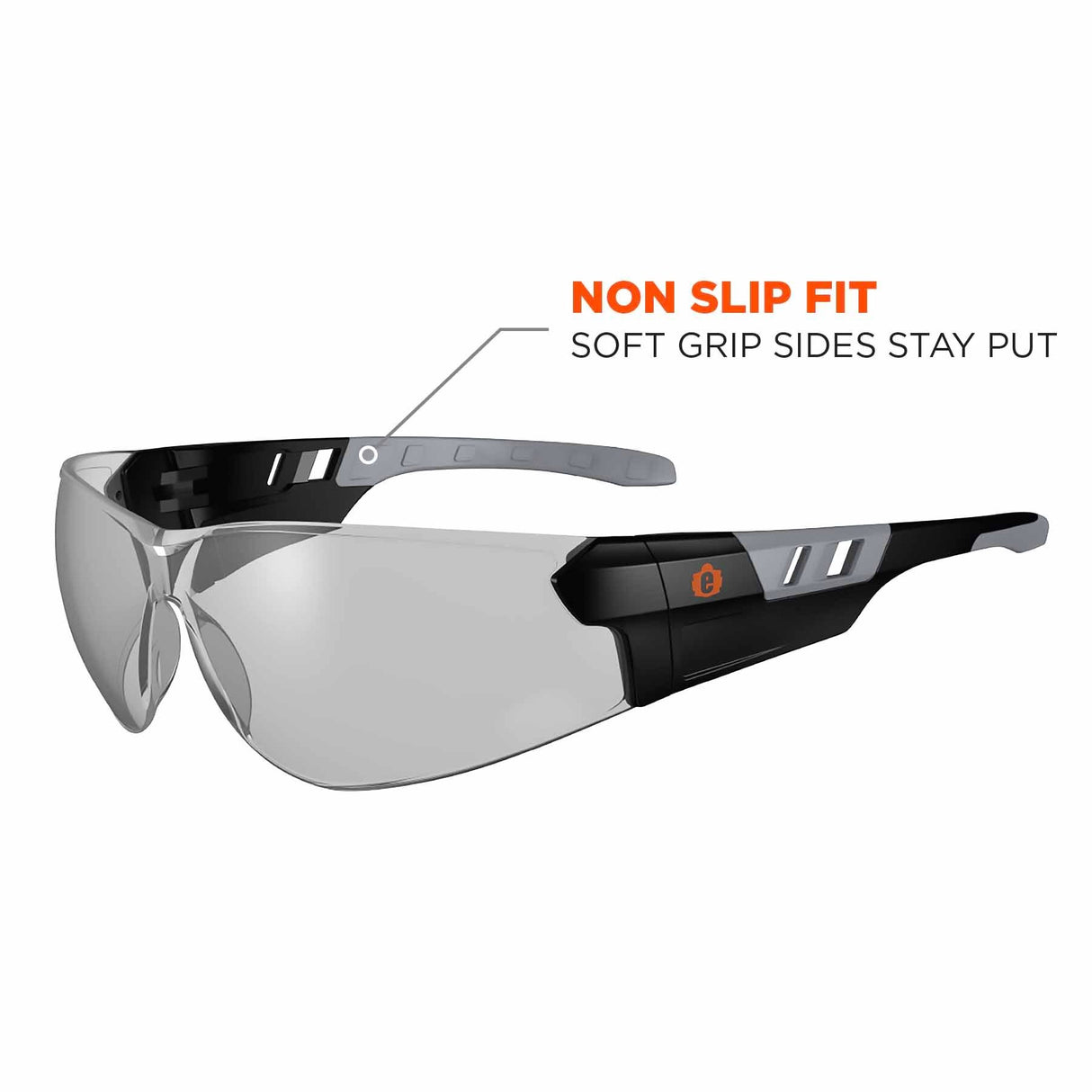 Ergodyne 59183 SAGA Anti-Fog In/Outdoor Lens Matte Black Frameless Safety Glasses - 5