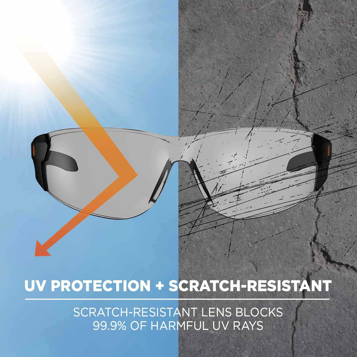 Ergodyne 59183 SAGA Anti-Fog In/Outdoor Lens Matte Black Frameless Safety Glasses - 8