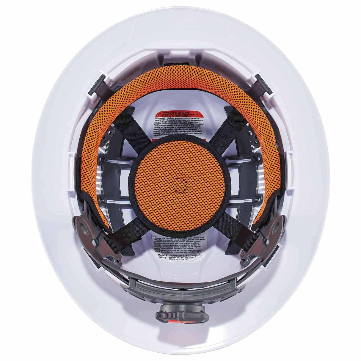 Ergodyne 60154 8973 White Class C Hard Hat Full Brim - 2