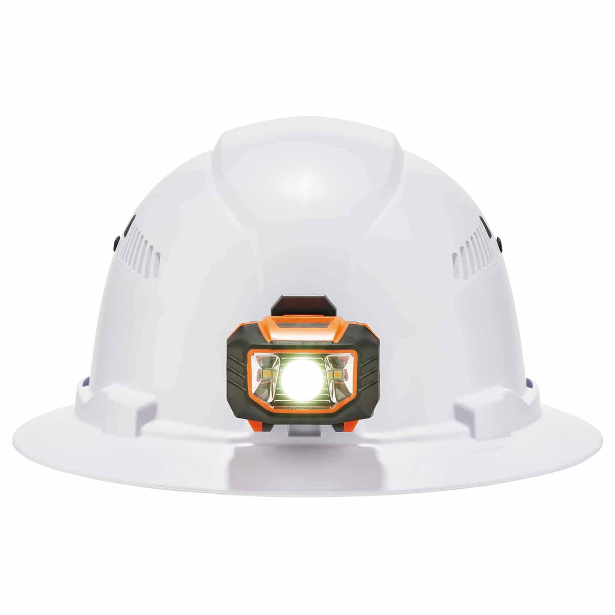 Ergodyne 60156 8973LED White Class C Hard Hat Full Brim + LED Light - 3