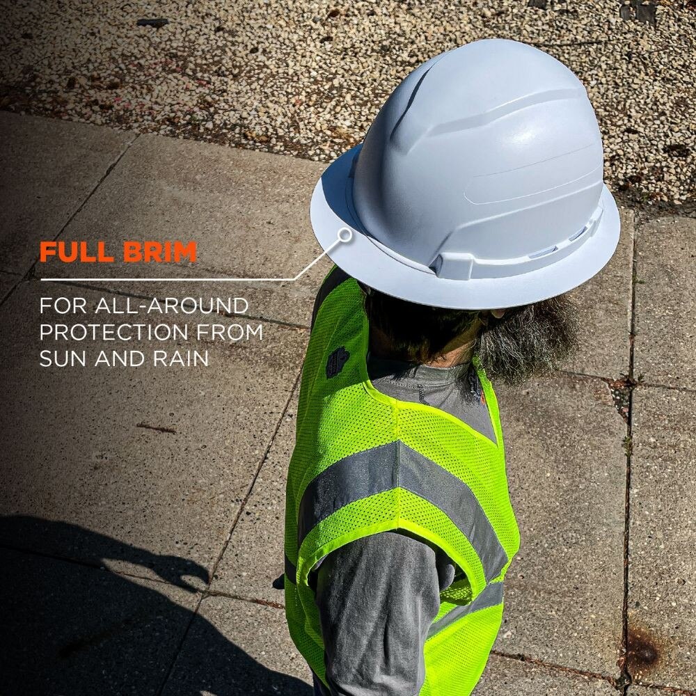 Ergodyne 60229 #8969 White Lightweight Full Brim Hard Hat - Class E - 5