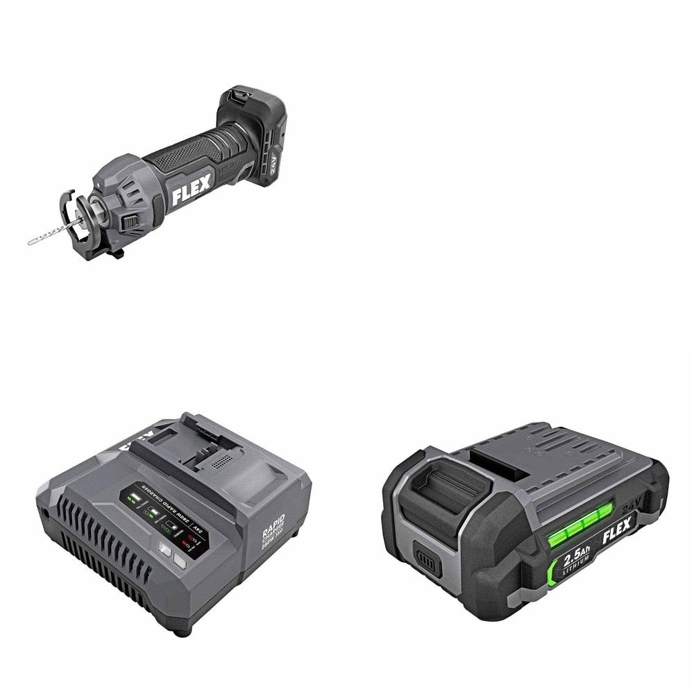 Flex FX0421-Z Rapid Charger Kit W/ FREE Drywall Cut Out Tool and FREE Battery