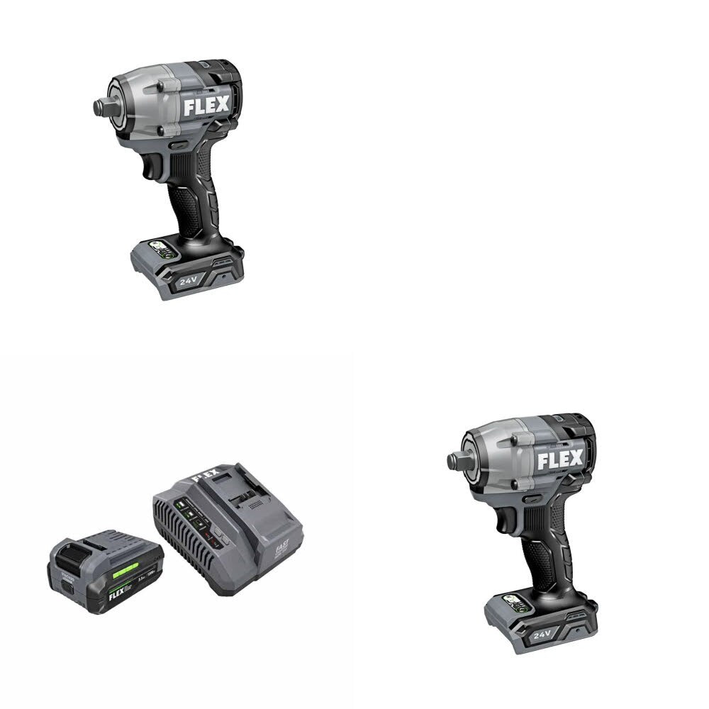 Flex FX1431-Z Impact Wrench, 2 Pack Kit W/ FREE FX0411-1F Starter Kit