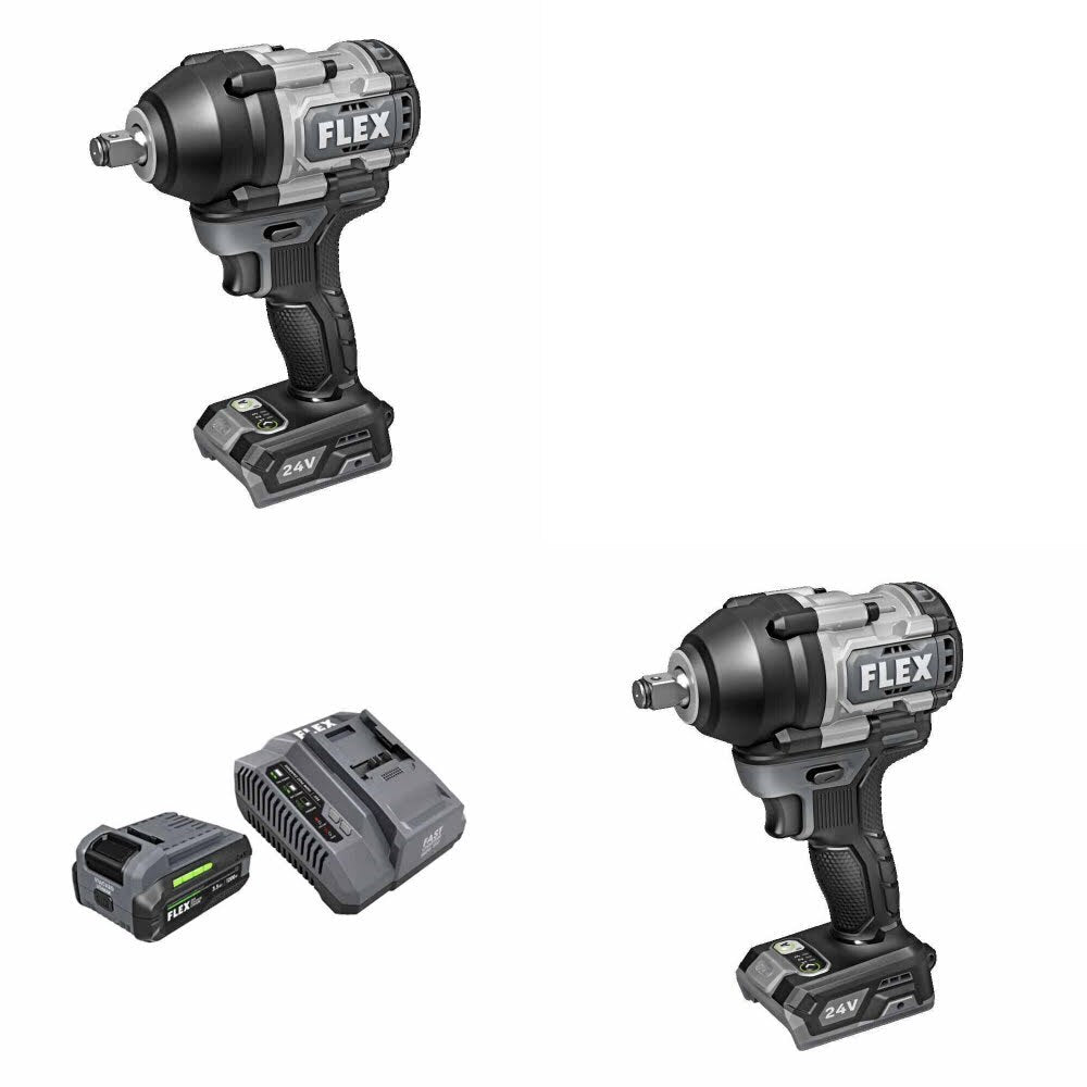 Flex FX1451-Z Impact Wrench, 2 Pack Kit W/ FREE FX0411-1F Starter Kit
