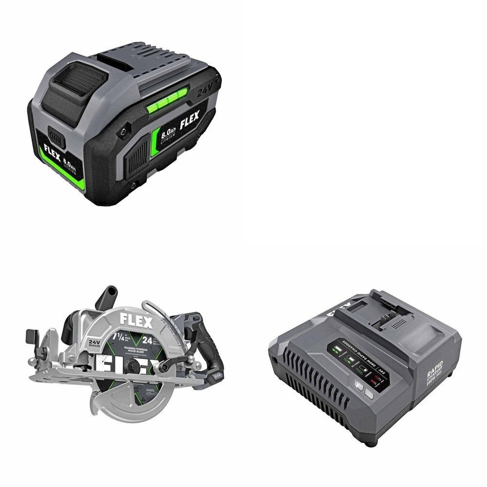 Flex FX2141R-Z Rear Handle Circular Saw Kit W/ FREE Battery and FREE Rapid