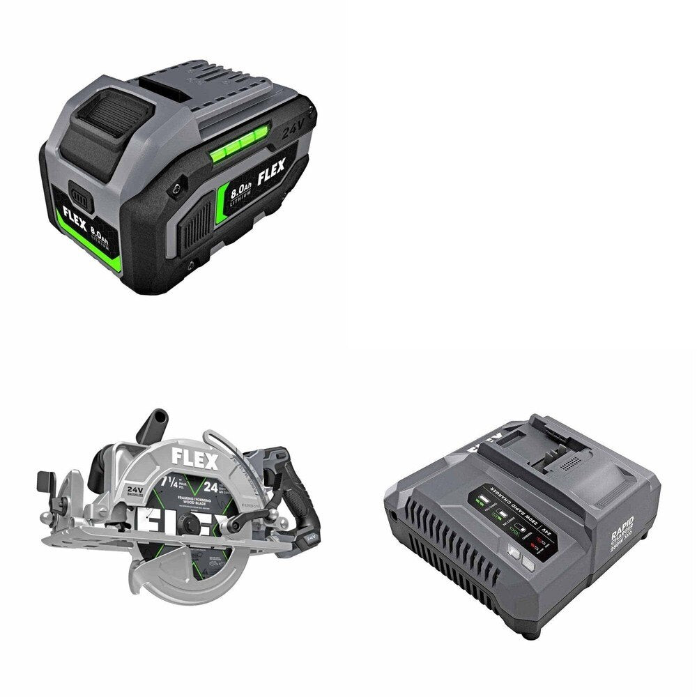 Flex FX2141R-Z Rear Handle Circular Saw Kit W/ FREE Battery and FREE Rapid