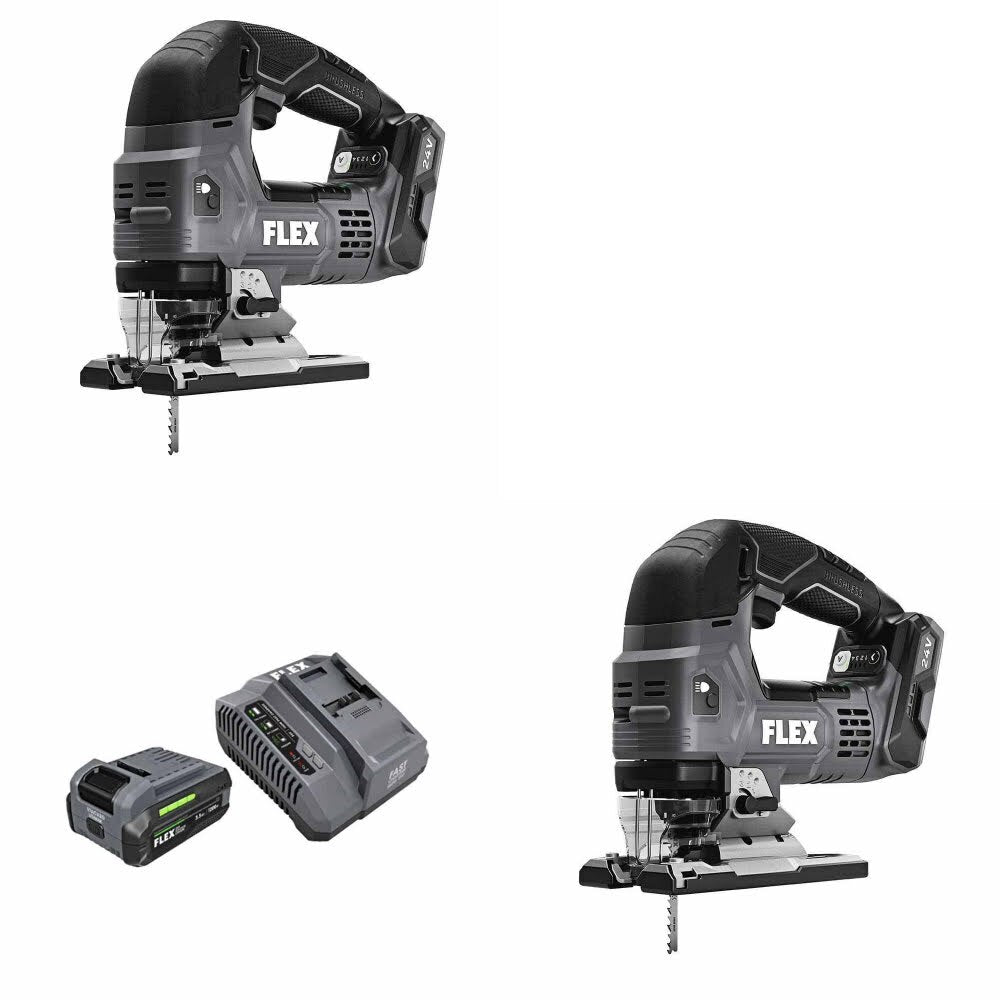 Flex FX2231-Z Jig Saw, 2 Pack Kit W/ FREE FX0411-1F 3.5Ah Starter Kit