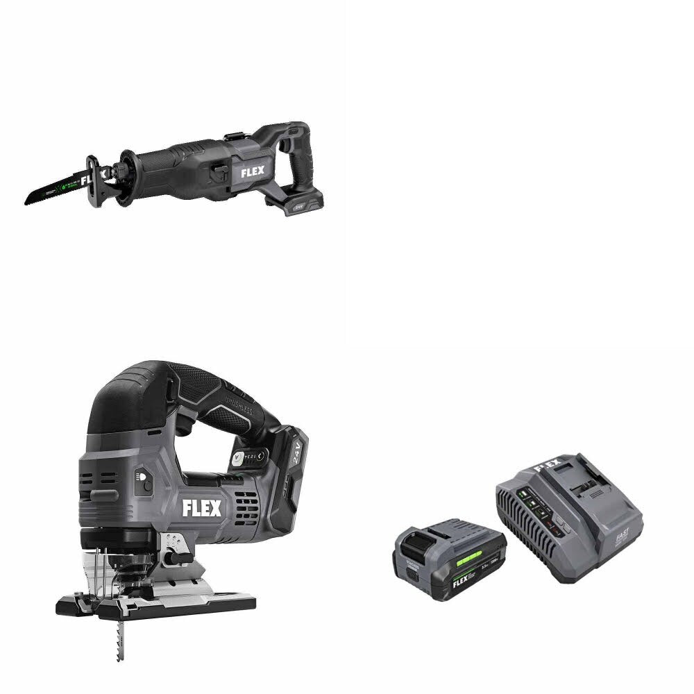 Flex FX2271-Z Reciprocating Saw Kit W/ FX2231-Z Jig Saw and FREE FX0411-1F Kit