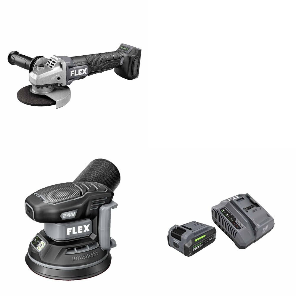 Flex FX3171A-Z Angle Grinder Kit W/ FX3411-Z Sander and FREE FX0411-1F Kit