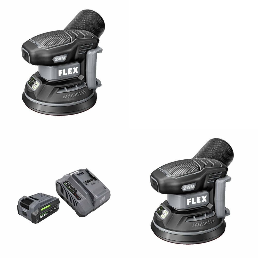 Flex FX3411-Z Sander, 2 Pack Kit W/ FREE FX0411-1F 3.5Ah Starter Kit