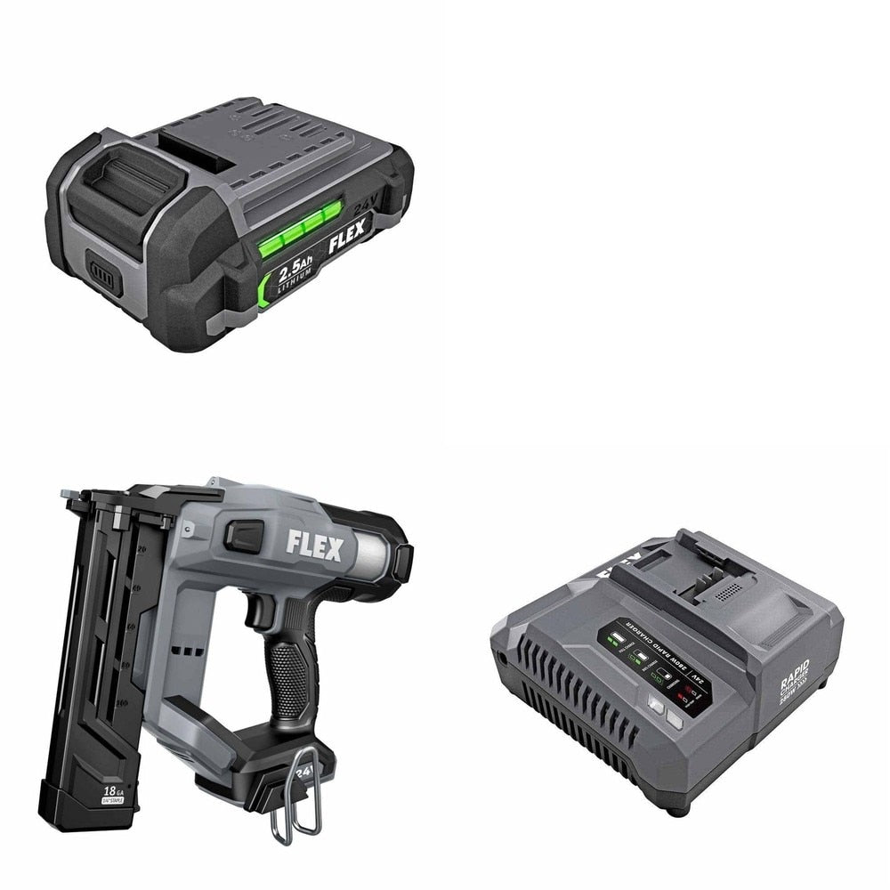 Flex FX4511-Z 18Ga Narrow Crown Stapler Kit W/ FREE Battery and FREE Rapid