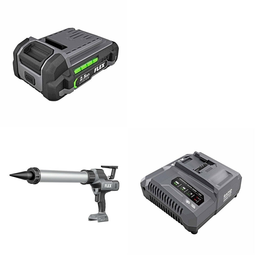 Flex FX6221-Z 20 oz Caulk & Adhesive Gun (Bare Tool) Kit W/ FREE Battery