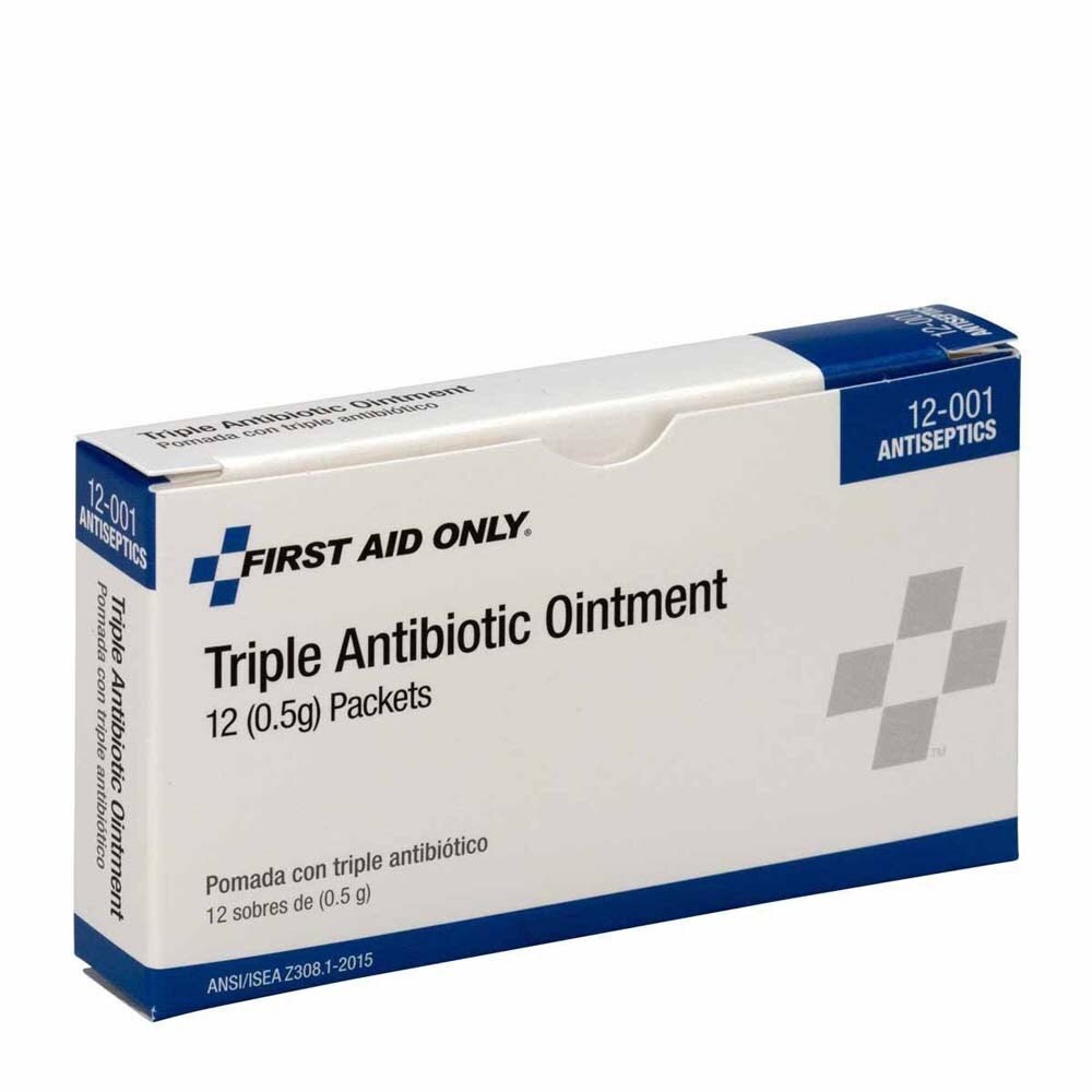 First Aid Only 12-001 Triple Antibiotic Ointment Packets for Minor Cuts, Scrapes and Burns (12 Pack) - 2