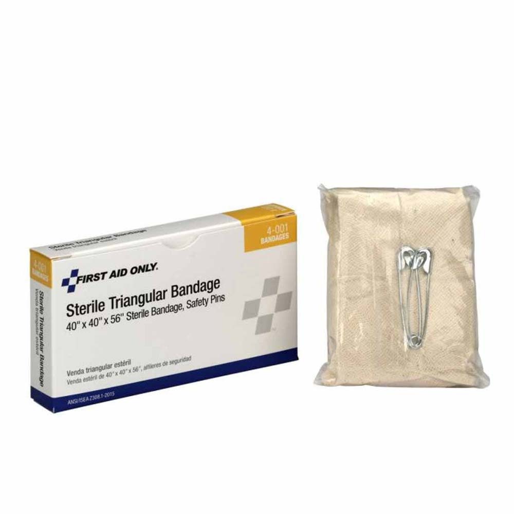 First Aid Only 4-001-001 40 in. x 40 in. x 56 in. Sterile Triangular Bandage with Safety Pins (1 Per Box)