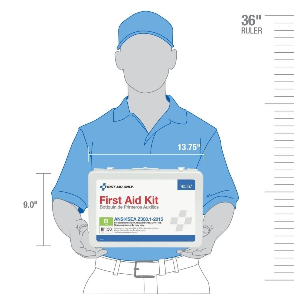 First Aid Only 90567 50 Person First Aid Kit, ANSI B, Metal Case - 7