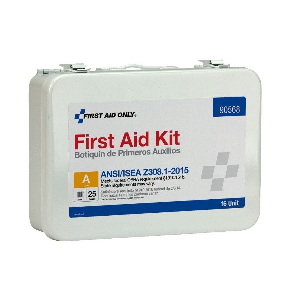 First Aid Only 90568 16 Unit First Aid Kit, ANSI A, Metal Case - 5
