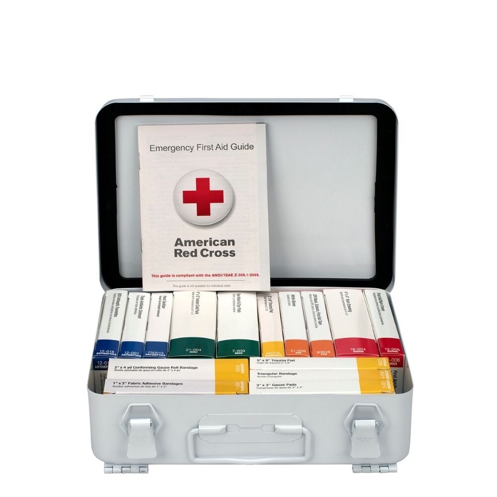 First Aid Only 91348 16 Unit First Aid Kit, 2021 ANSI A, Metal Case - 2
