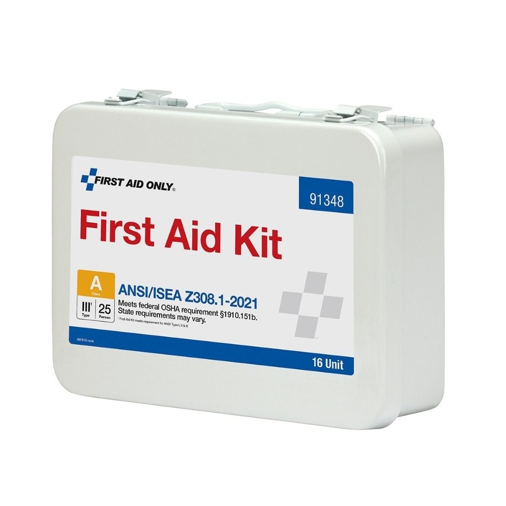 First Aid Only 91348 16 Unit First Aid Kit, 2021 ANSI A, Metal Case - 6