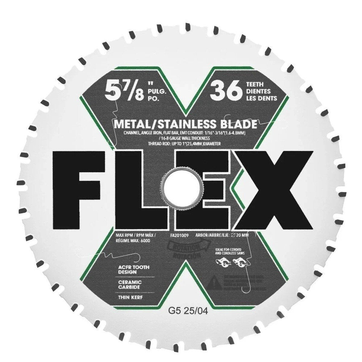 Flex FA201009 5-7/8" 36T Carbide Metal Cutting Circular Saw Blade