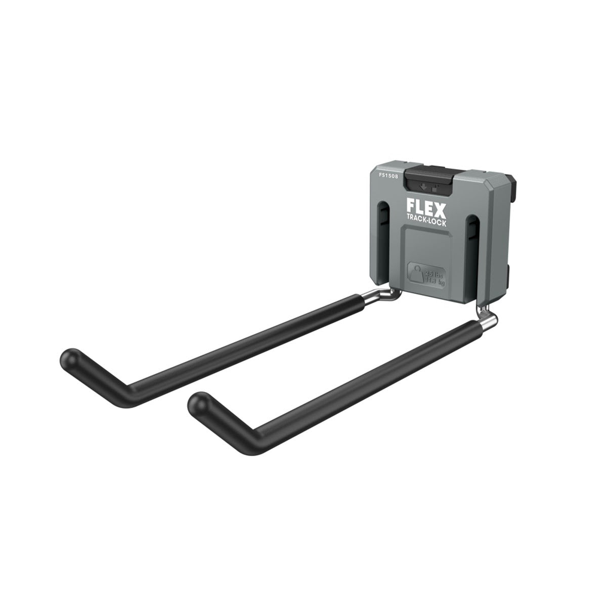 Flex FS1508-2 TRACK-LOCK Large Folding Dual Straight Hook for Wall Storage Rails 9.6 in x 3 in (2 Pack) - 2