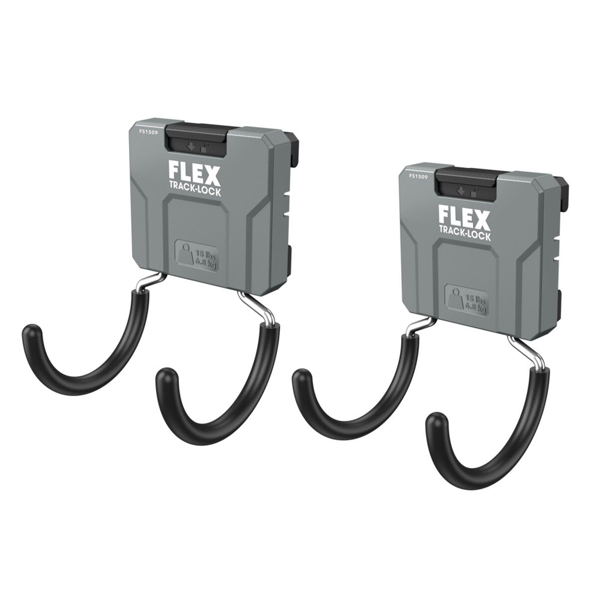 Flex FS1509-2 TRACK-LOCK 3.3 in x 3.0 in Dual C-Hook Tool Storage Hook (2 Pack)