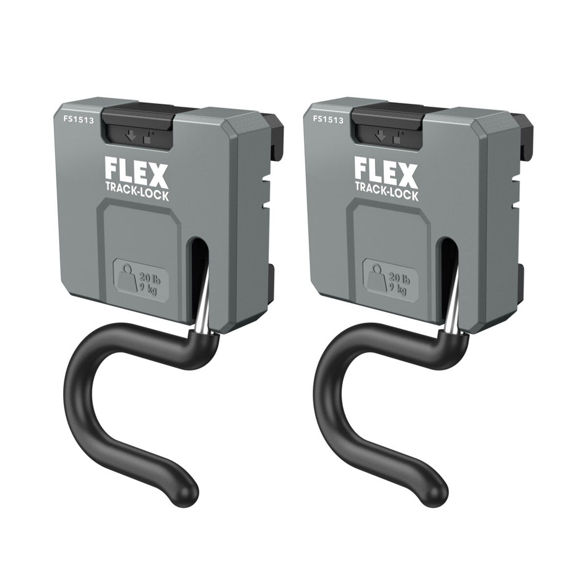Flex FS1513-2 TRACK-LOCK S-Hook with Security Lock for Wall Mount Tool Storage (2 Pack)