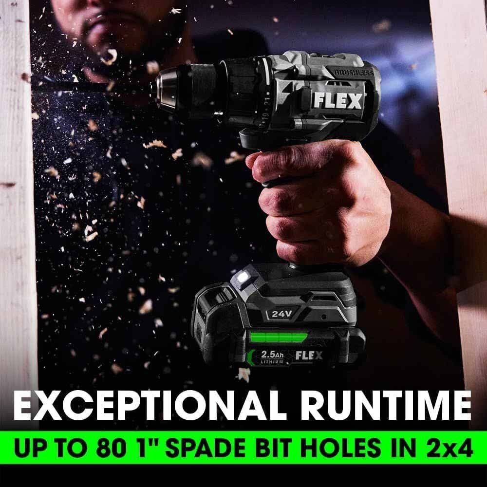 Flex FX1151-2A 24V 1/2" 2 Speed Drill Driver Kit - 7