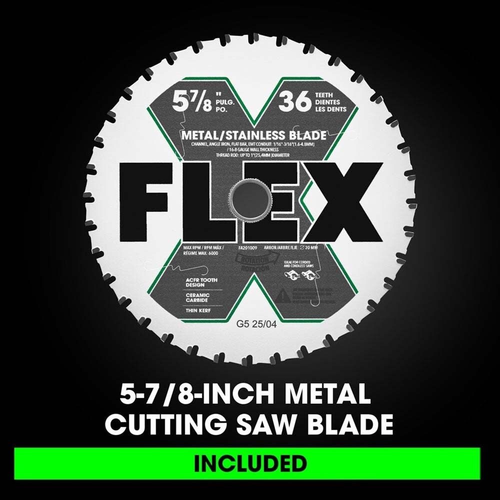 Flex FX2461-Z 5-7/8 in. Metal Cutting Circular Saw Bare Tool W Chip Collector & Clear Viewing Window - 6