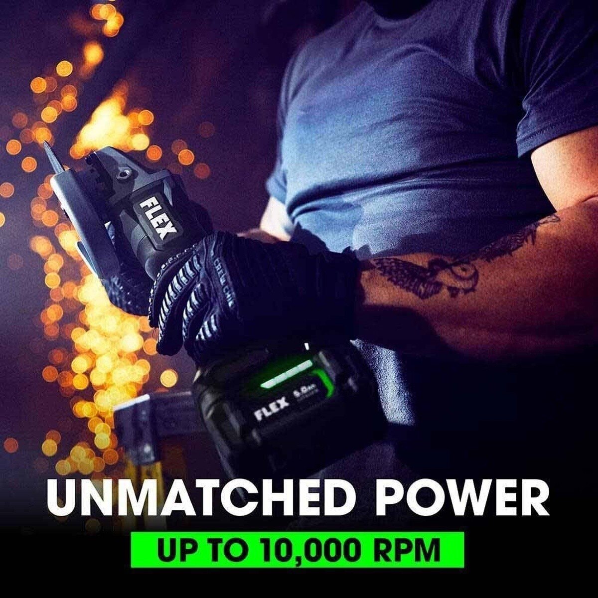 Flex FX3171A-2H1 5" Variable Speed Angle Grinder with Paddle Switch Kit (2x6.0Ah Stacked Battery+280W Rapid Charger) - 9