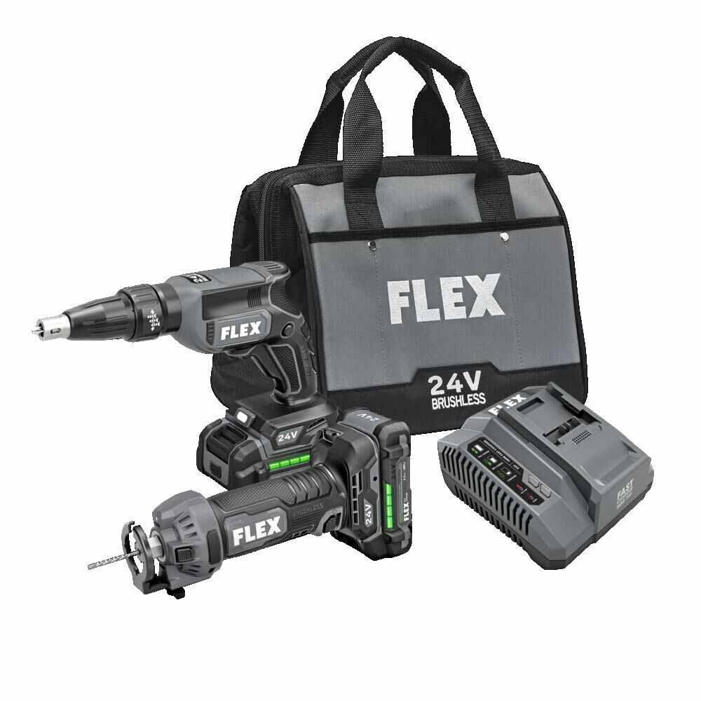 Flex FXM203-2AA 2 Tool Combo Kit, Drywall Screw Gun and Cut Out Tool - 3