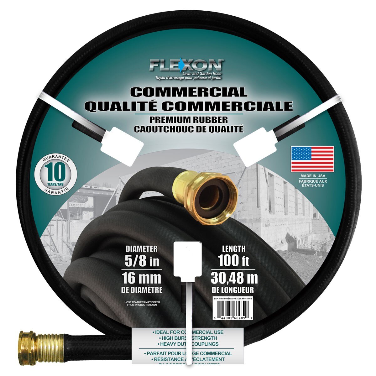 Flexon PH58100 100' 5/8 Commercial Water Hose