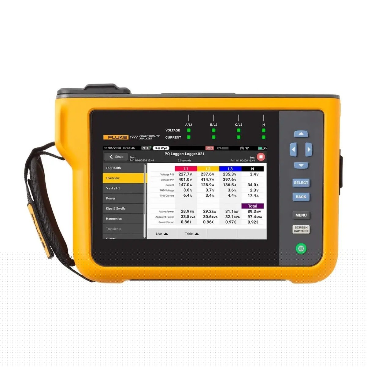 Fluke 5437565 FLUKE-1777/FPC Three-Phase Power Quality Analyzer with 1 Year Premium Care, Hard Carrying Case and Flexible Current Probes (4 Probes)