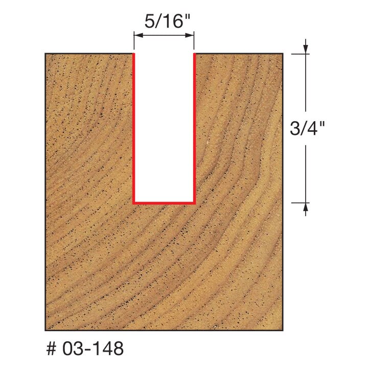 Freud 03-148 5/16" (Dia.) Single Flute Straight Bit - 2