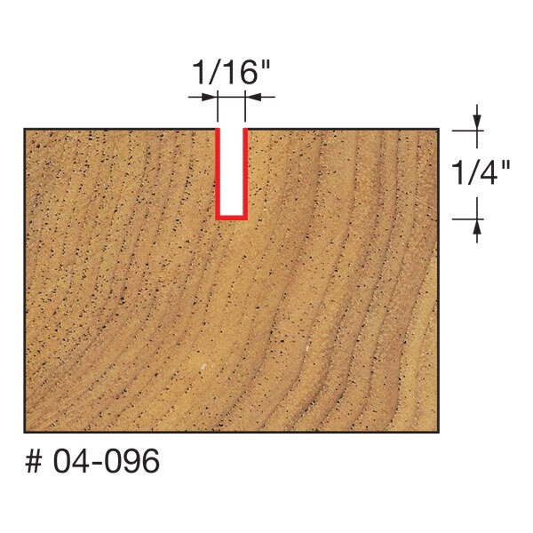 Freud 04-096 1/16" (Dia.) Double Flute Straight Bit - 2
