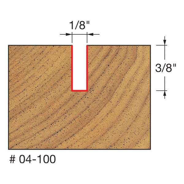 Freud 04-100 1/8" (Dia.) Double Flute Straight Bit - 2