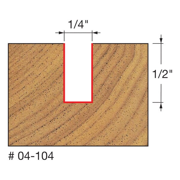 Freud 04-104 1/4" (Dia.) Double Flute Straight Bit - 2