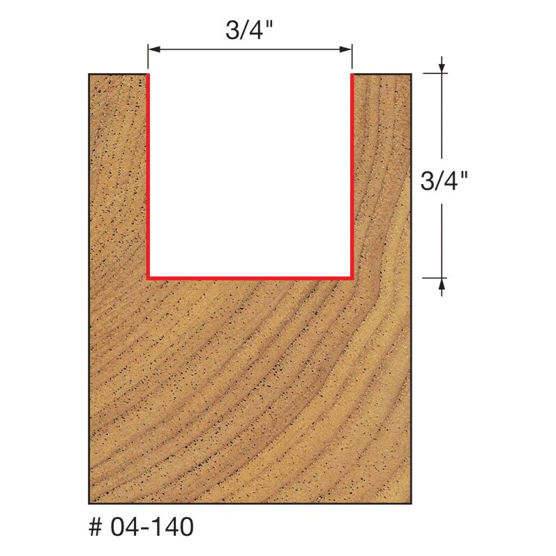 Freud 04-140 3/4" (Dia.) Double Flute Straight Bit - 2