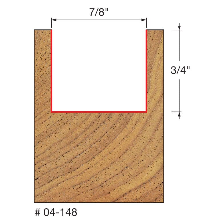 Freud 04-148 7/8" (Dia.) Double Flute Straight Bit - 2