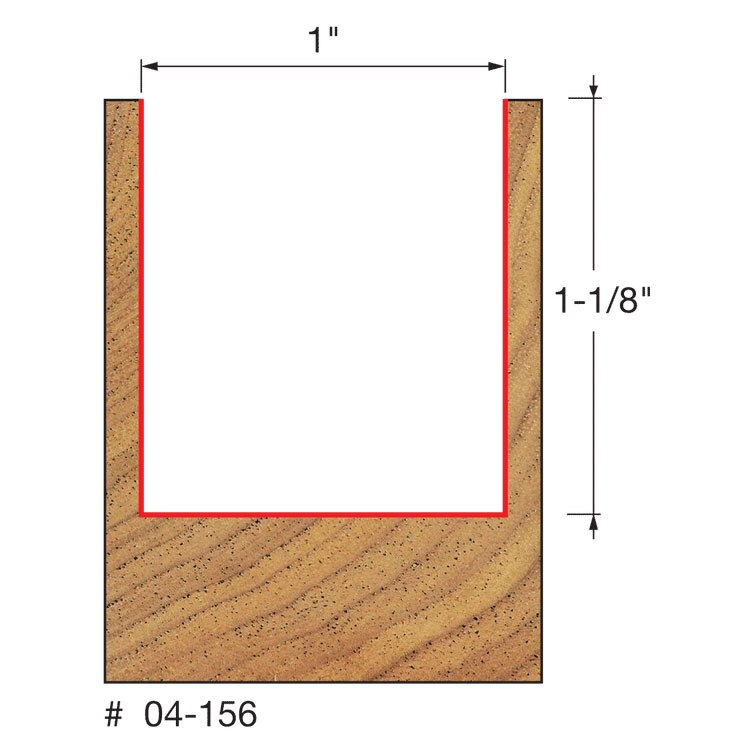 Freud 04-156 1" (Dia.) Double Flute Straight Bit - 2
