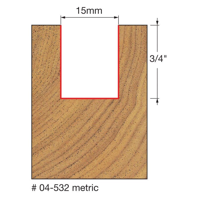 Freud 04-532 15 (Dia.) Double Flute Straight Bit - 2