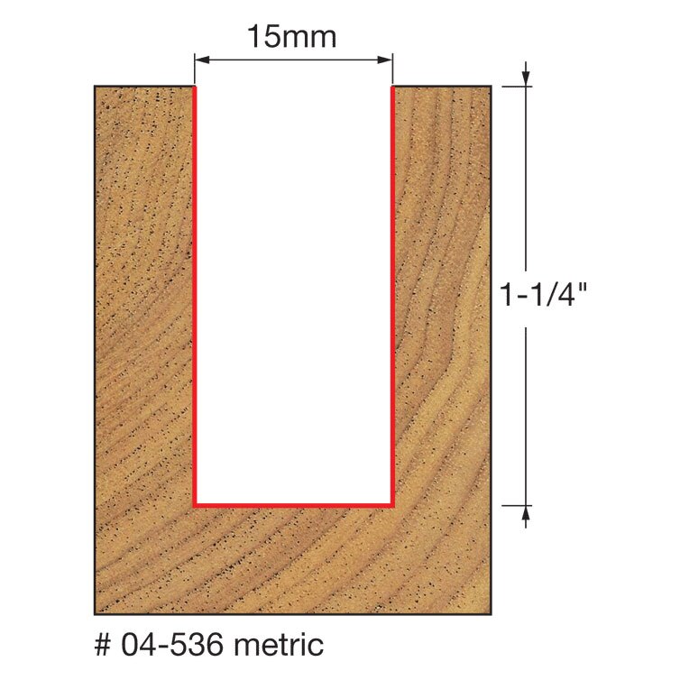 Freud 04-536 15 (Dia.) Double Flute Straight Bit - 2