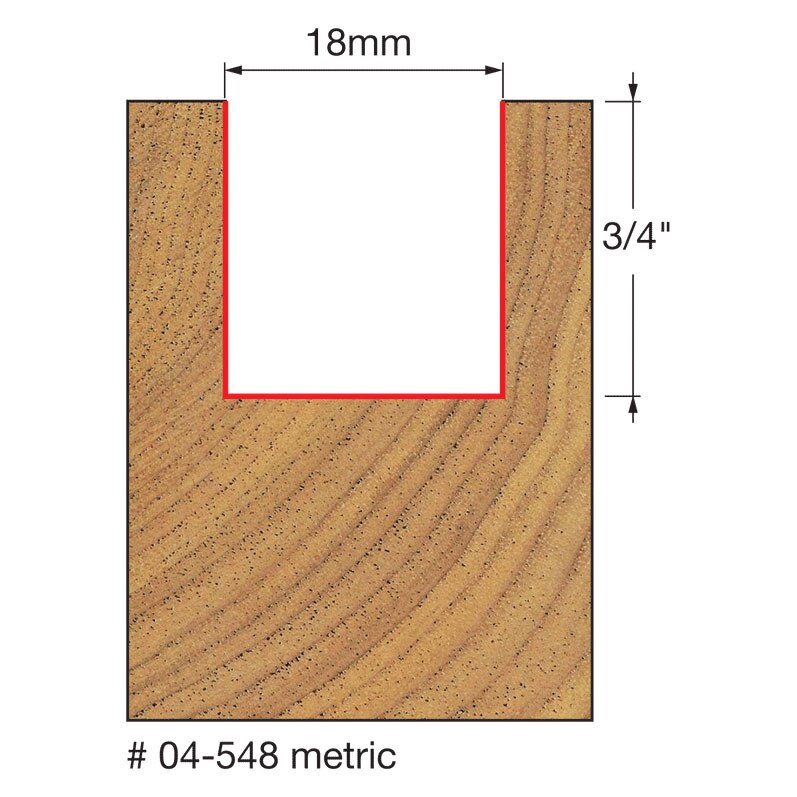 Freud 04-548 18 (Dia.) Double Flute Straight Bit - 2