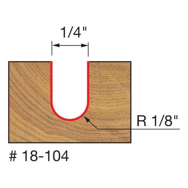 Freud 18-104 1/8" Radius Round Nose Bit - 2