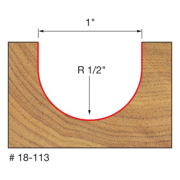 Freud 18-113 1/2" Radius Round Nose Bit - 2