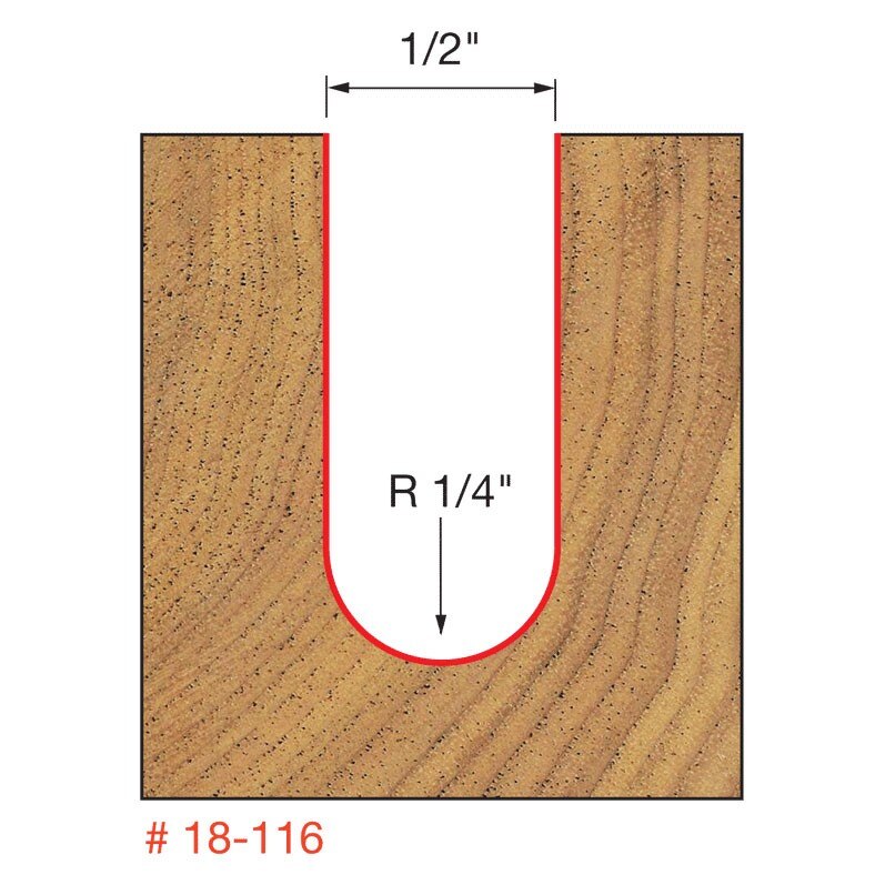Freud 18-116 1/4" Radius Round Nose Bit - 2