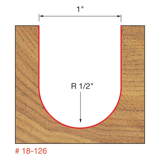 Freud 18-126 1/2" Radius Round Nose Bit - 2